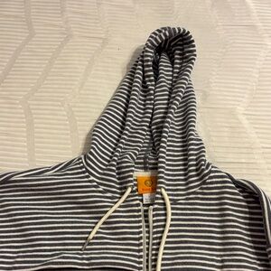 Striped Hoodie with Drawstrings